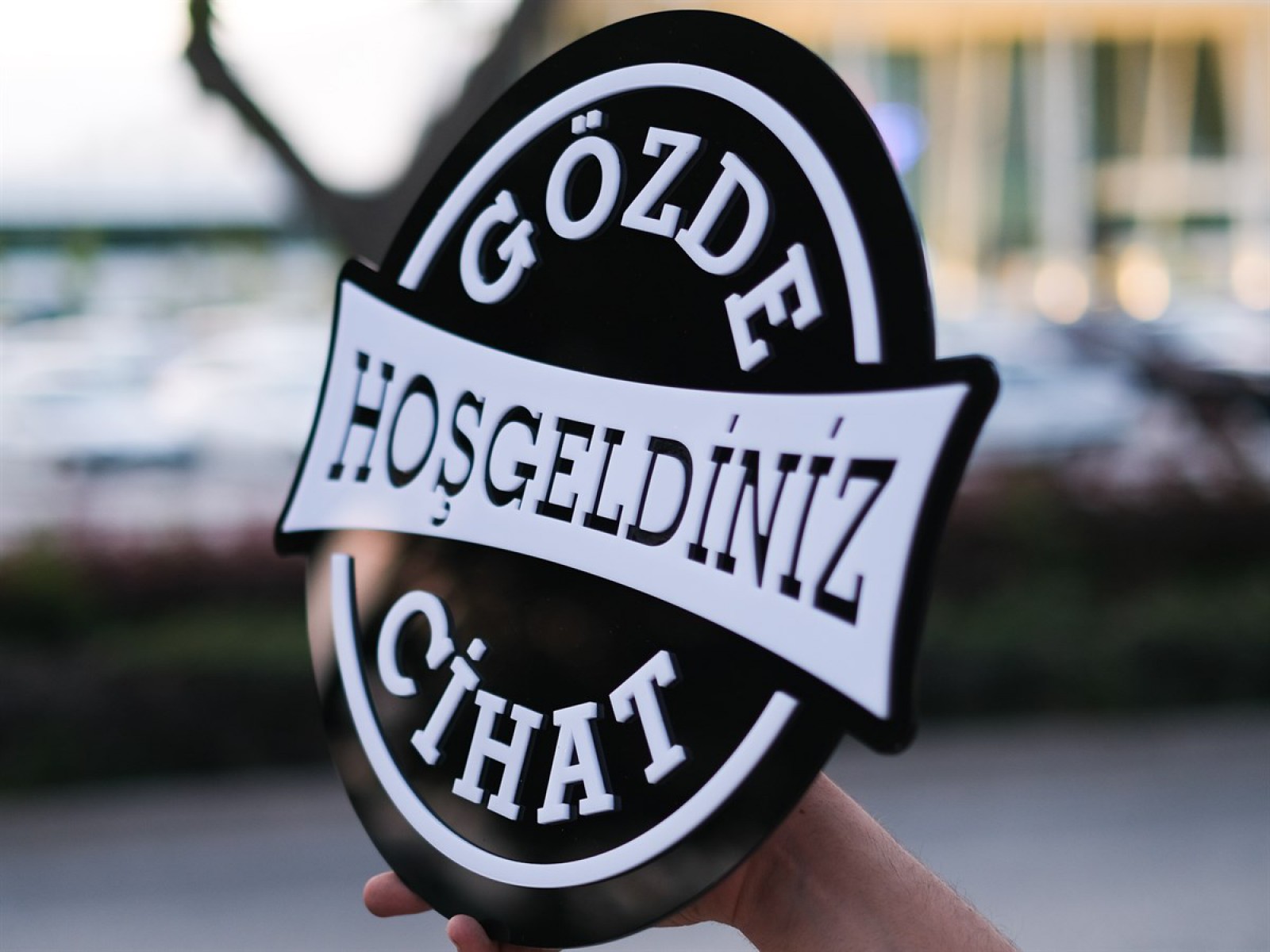 3D Siyah&Beyaz İsimli Pleksi Kapı Süsü 3D Siyah&Beyaz İsimli Pleksi Kapı Süsü