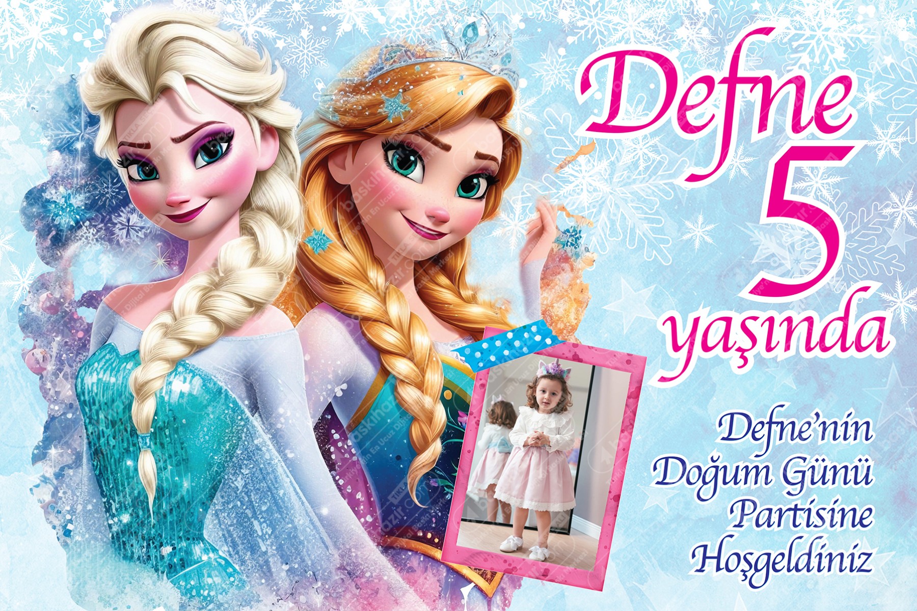Elsa ve Anna Doğum Günü Afişi