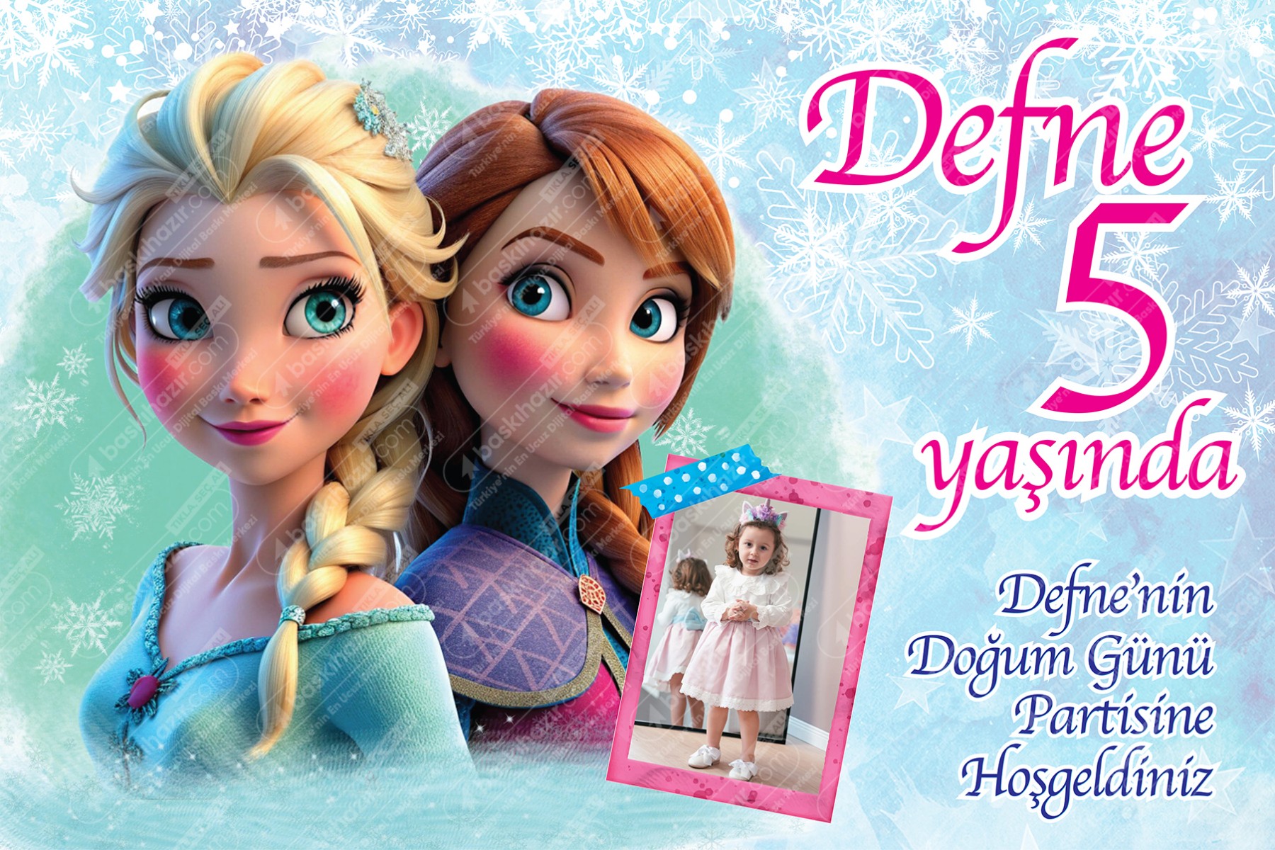 Elsa ve Anna Doğum Günü Afişi