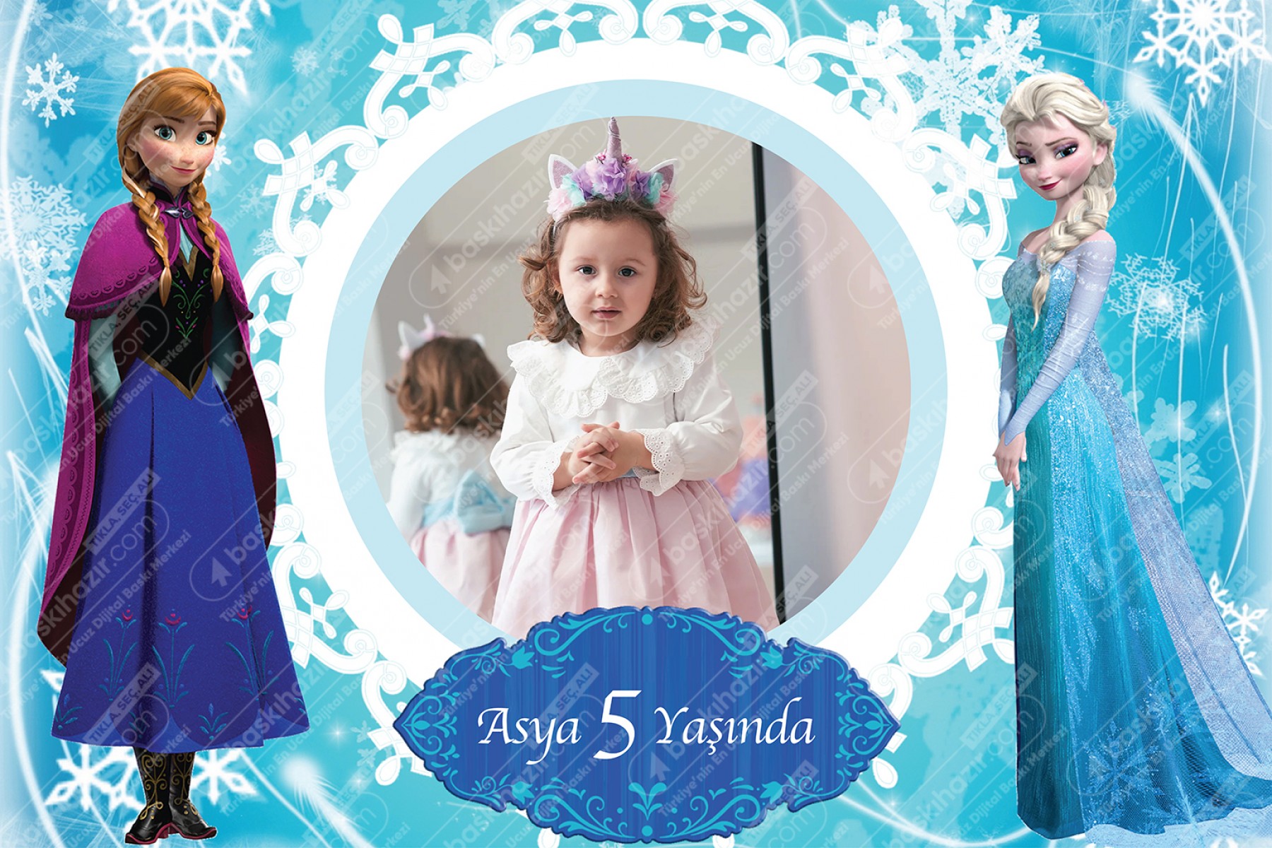 Elsa ve Anna Doğum Günü Afişi