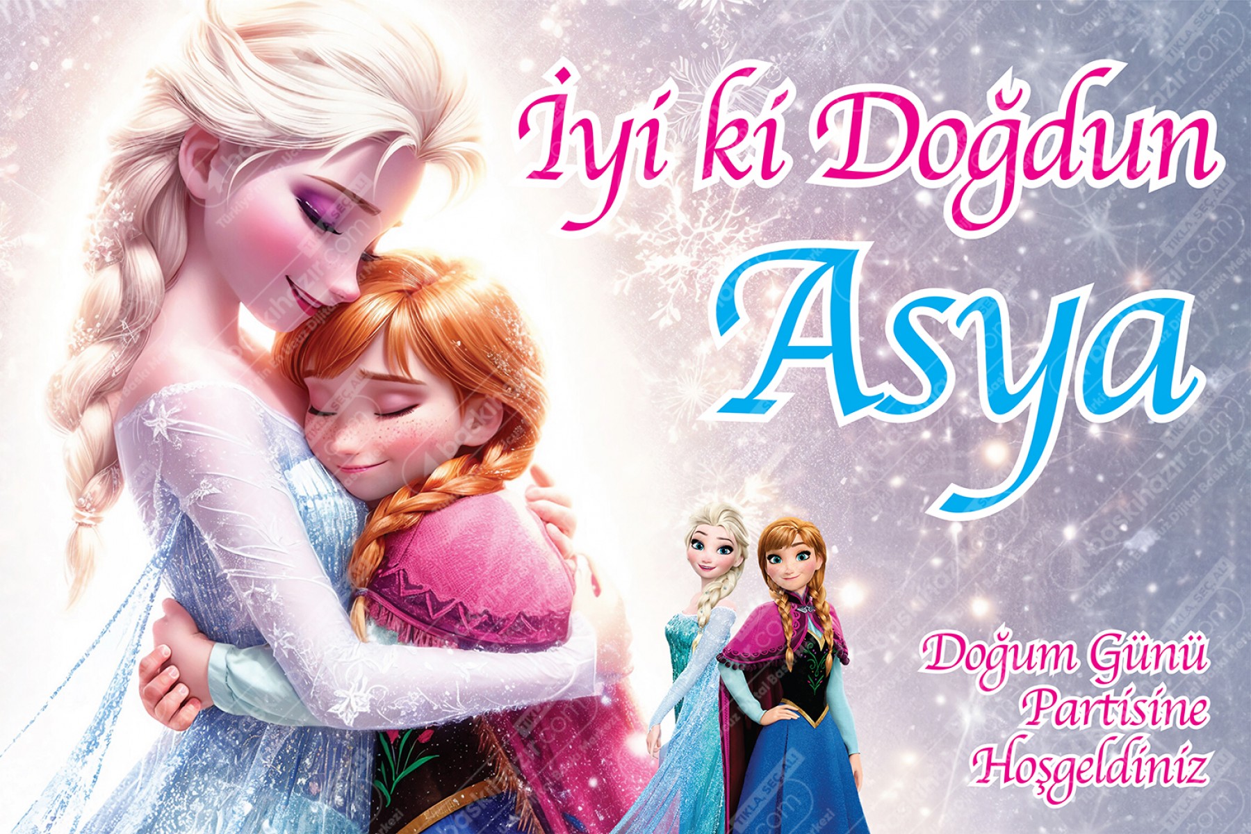 Elsa ve Anna Doğum Günü Afişi