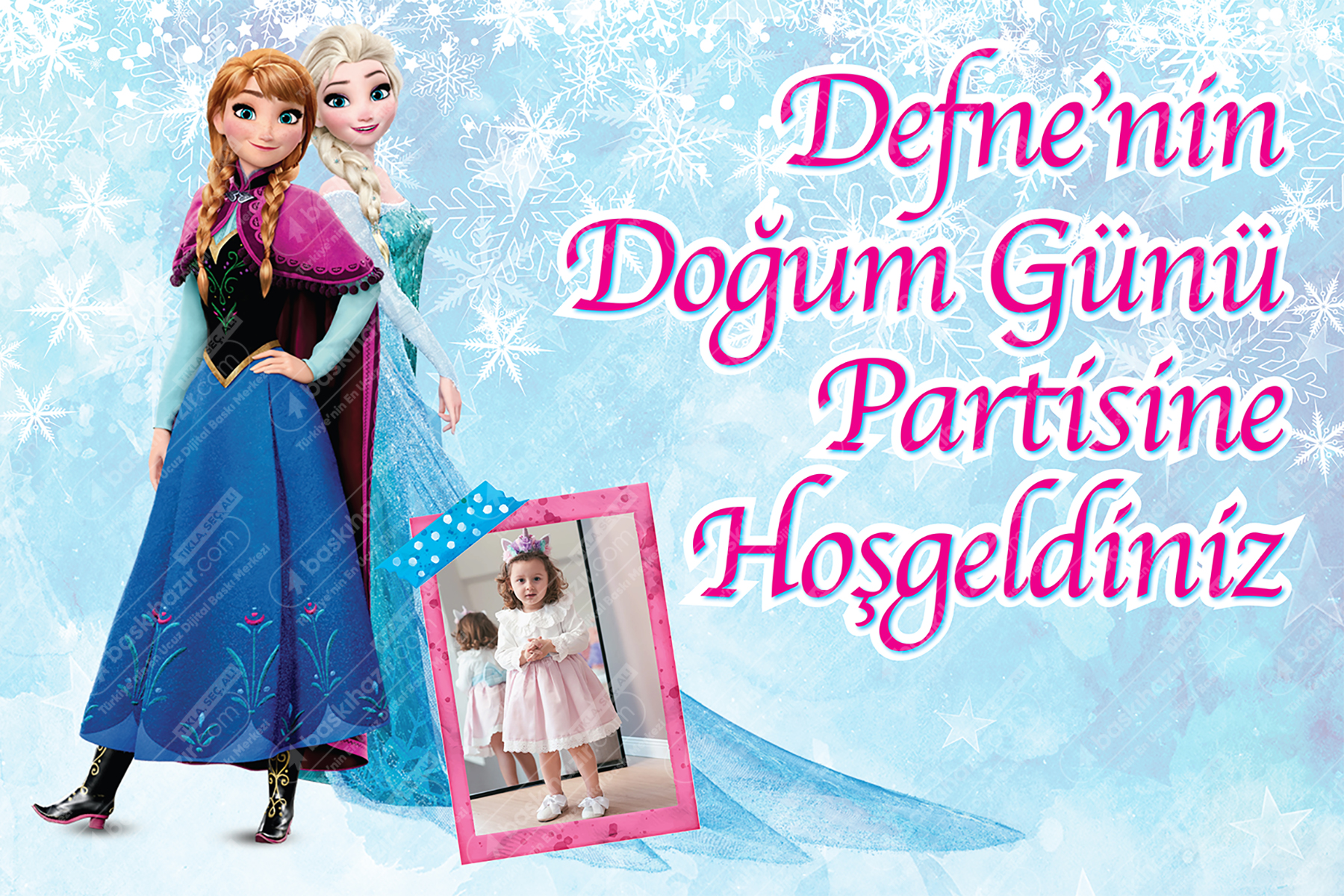 Elsa ve Anna Doğum Günü Afişi