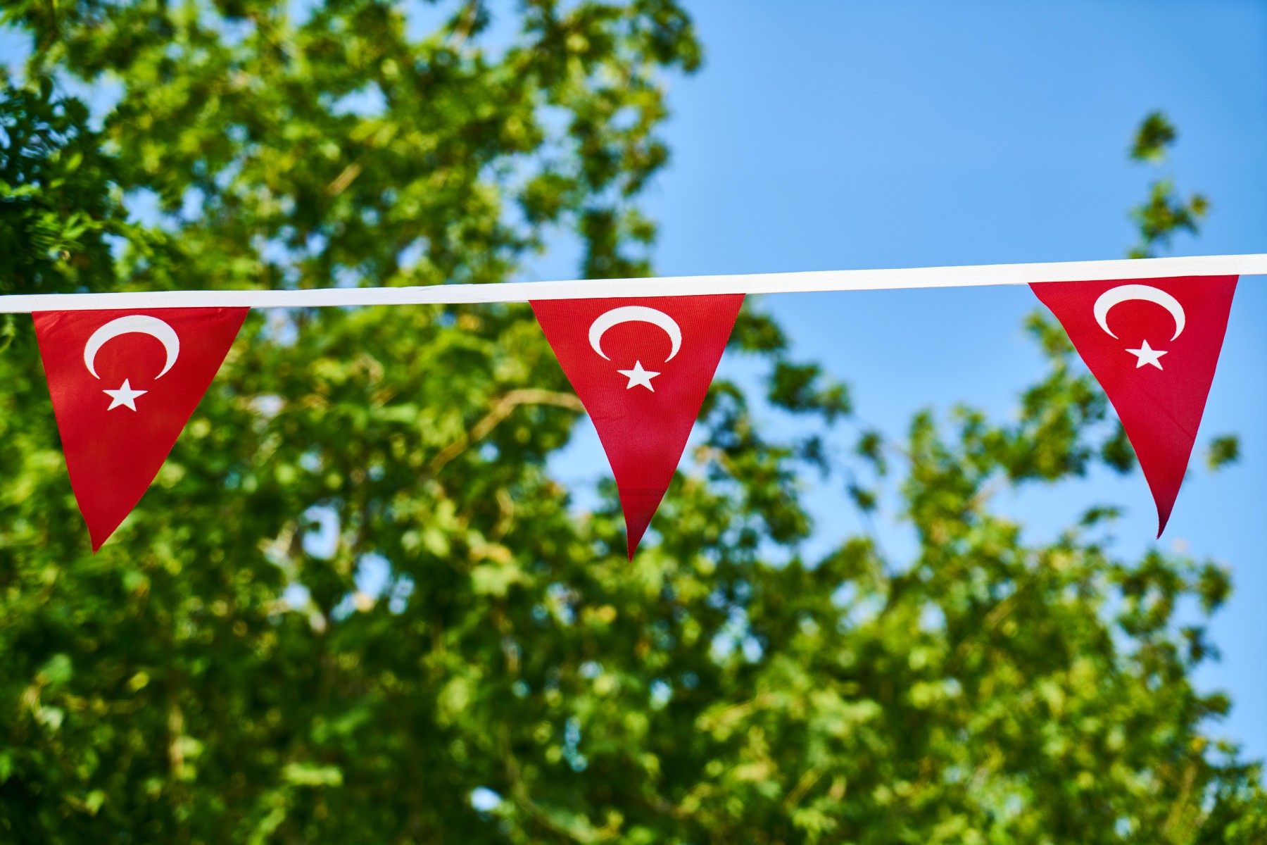 İpe Dizili Üçgen Bayraklar ( 25 Metre )