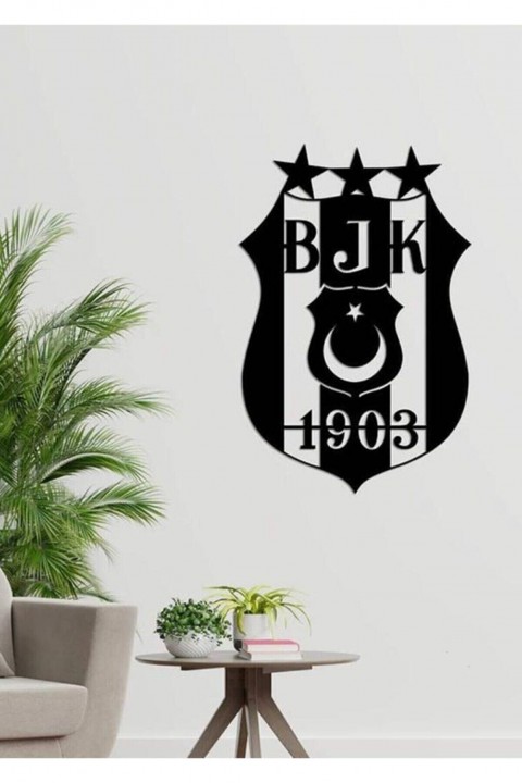 Beşiktaş Arması 50x35cm Siyah Ahşap Lazer Tablo Mdf
