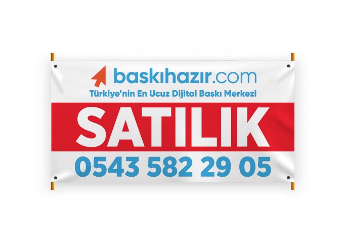 Emlak Afişi Avrupa Vinil Branda Baskı ( 100 X 200 CM ) 10 Adet