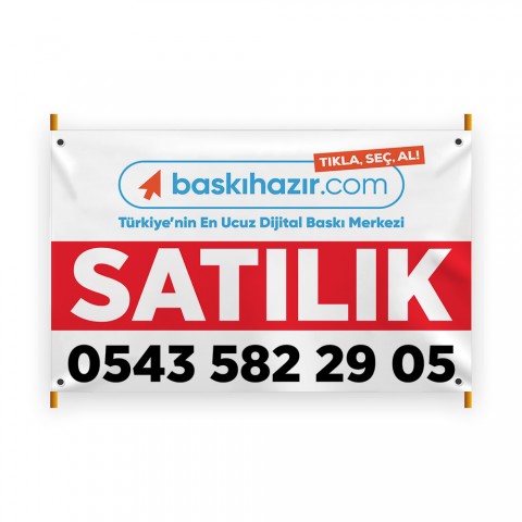 Emlak Afişi Lamine Vinil Branda Baskı ( 100 X 150 CM ) 10 Adet