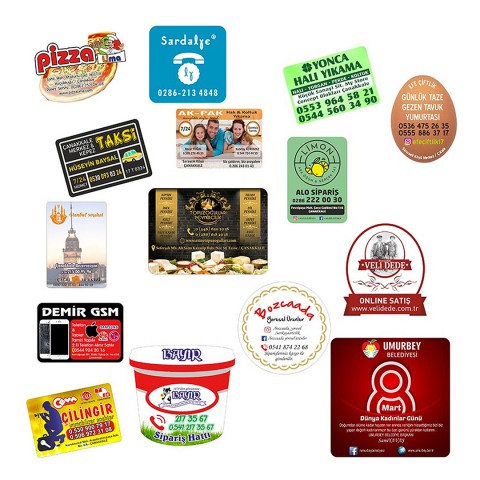 Magnet Parlak Selefonlu Kenarları Oval Kesim 60 Mikron Renkli 1000 Adet
