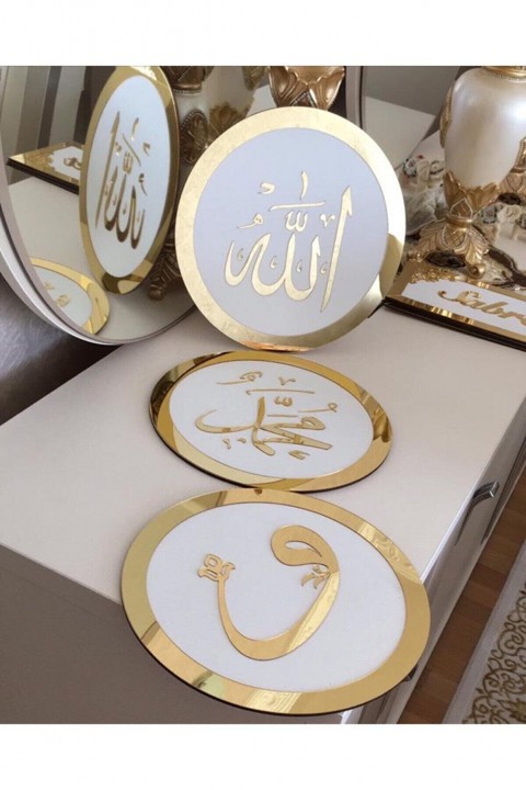 Vav Allah Muhammed Pleksi Lazer Kesim Pano